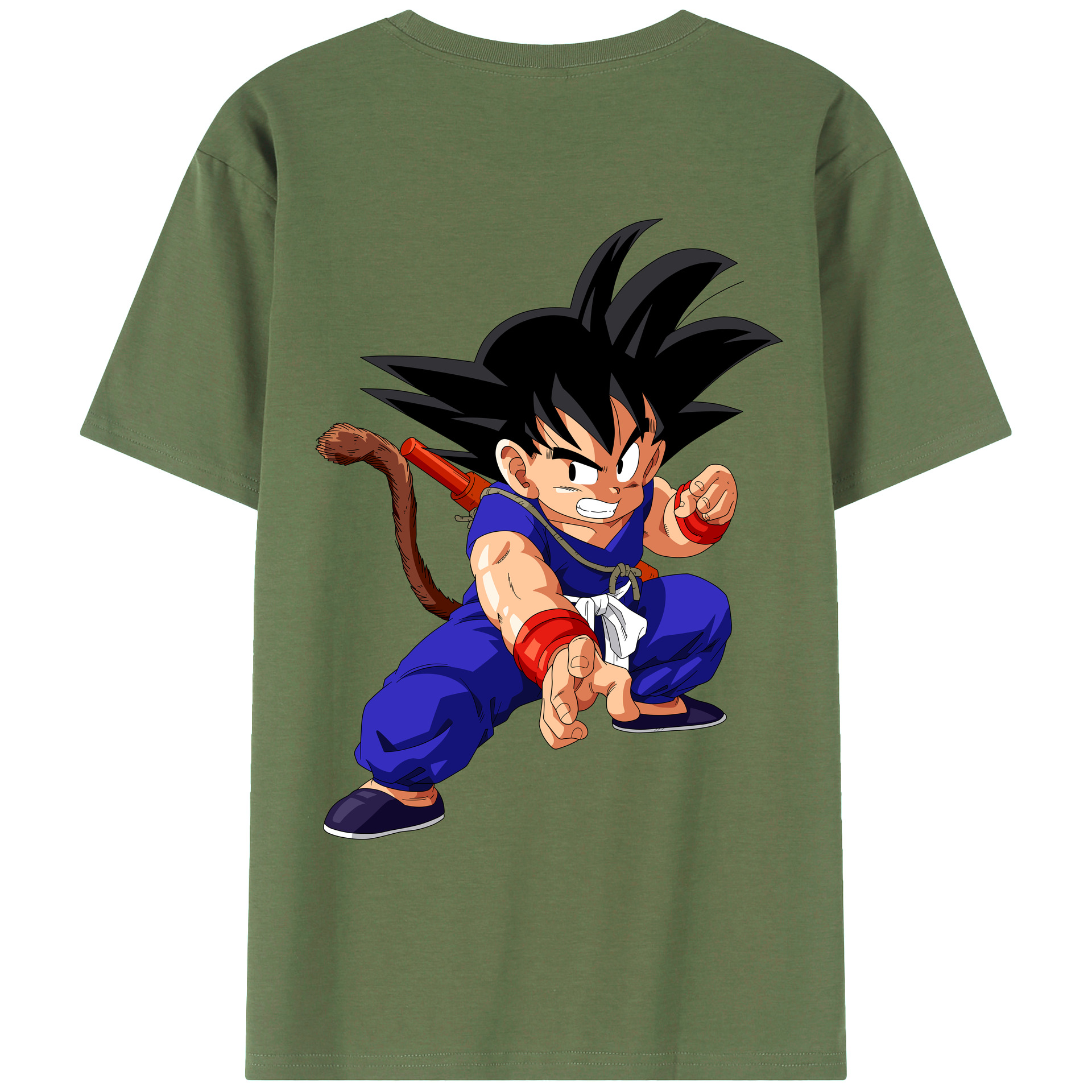 （画像用） ドラゴンボール 孫悟空（そん ごくう）Son Goku カカロット DRAGON BALL Kakarotto 綿100％ メンズ半袖Tシャツ（バックプリント） 通気性